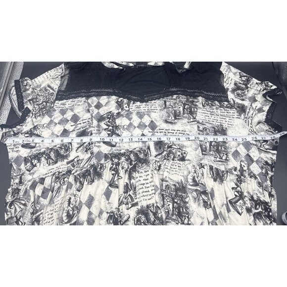 Torrid Disney's Alice In Wonderland All Over Print Mesh Short Sleeve Dress Sz 6X - Picture 10 of 10